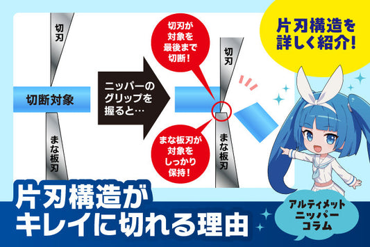 片刃構造がキレイに切れる理由