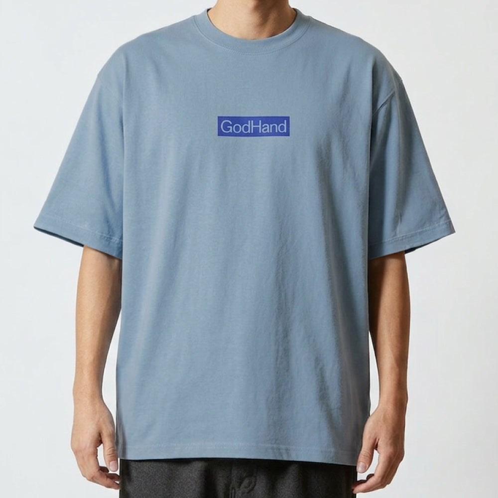 ゴッドハンドビッグシルエットTシャツ アシッドブルー/XL